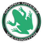 Going Green Washington Frog Sticker