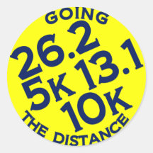 Going the Distances Round Stickers