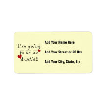 Going To Be An Auntie Kid Print Tshirts and Gifts Personalized Address Label