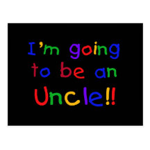 Going to be an Uncle Primary Colours Text Postcards
