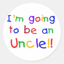 Going to be an Uncle Primary Colours Text Stickers
