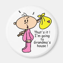 Going To Grandma's House Baby (Pink) Magnets