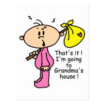Going To Grandma's House Baby (Pink) Postcards