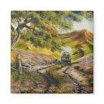 Going to town Painitng by David Paul Refrigerator Magnet