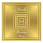 Gold 40th Birthday  Party Invitation