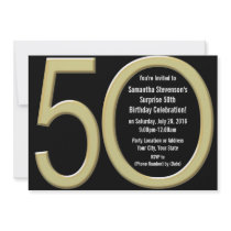 Gold 50th Birthday or Anniversary Party Invitation