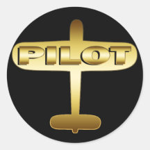 GOLD AIRPLANE PILOT STICKERS