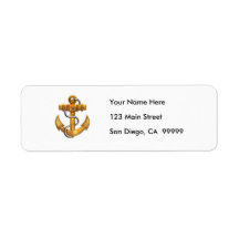 Gold Anchor Return Address Label