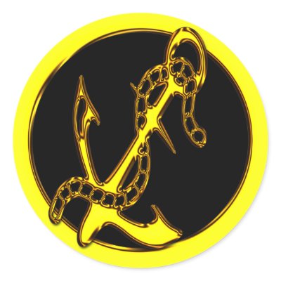 GOLD ANCHOR STICKER by dgpaulart