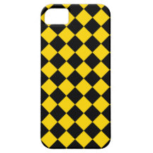 Gold and Black Diagonal Checkerboard Design iPhone 5 Cover