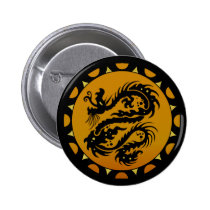 Gold and Black Dragon Fantasy buttons