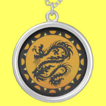 Gold and Black Dragon Fantasy necklaces