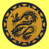 Gold and Black Dragon Fantasy stickers