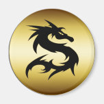 GOLD AND BLACK DRAGON FRIDGE MAGNETS
