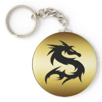 GOLD AND BLACK DRAGON KEYCHAINS