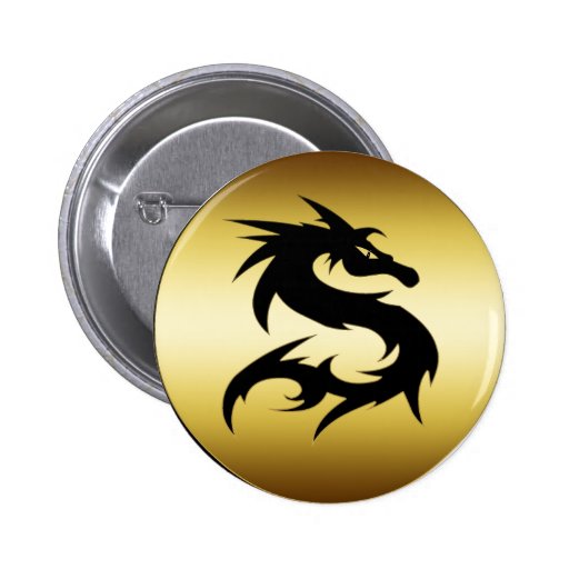 GOLD AND BLACK DRAGON PIN