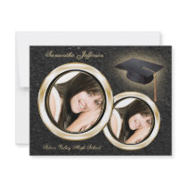 Gold and Black Graduation Announcement