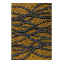 Gold and Black Lines Personalized Invitation