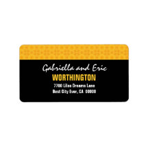 Gold and Black Modern Simple A310 Custom Address Label