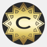 GOLD AND BLACK MONOGRAM C ORNAMENT STICKERS