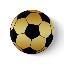 GOLD AND BLACK SOCCER BALL BUTTONS