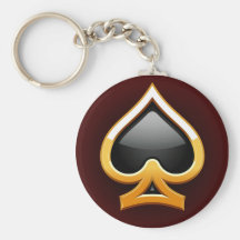 GOLD AND BLACK SPADE KEY CHAINS