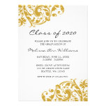 Gold and Black Swirl Graduation Announcement