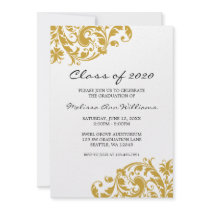 Gold and Black Swirl Graduation Announcement