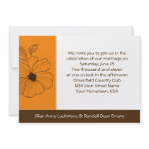 Gold and Brown Hibiscus Wedding Invitation