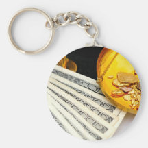 Gold And Cash Keychain