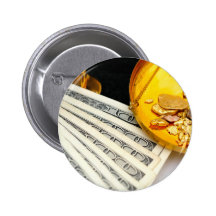 Gold And Cash Pinback Button