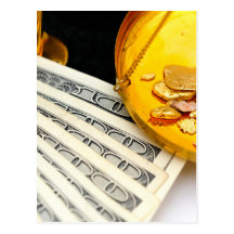 Gold And Cash Post Card