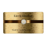 Gold and Chocolate Brown Wedding Wine Label