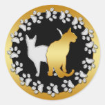 GOLD AND CHROME CATS STICKER