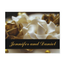 Gold and Cream Rose Wedding Invitation Cards Postcards