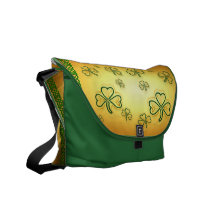 Gold and Green Shamrocks-2 Messenger  Bag Messenger Bag