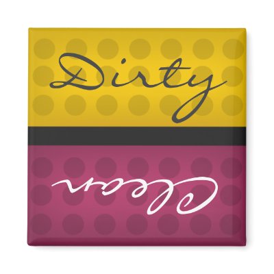 Gold and Magenta Clean Dirty Dishwasher Magnets by csinvitations