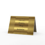 Gold and Metal look Birthday Card Invitation