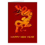 Gold and Orange Dragon for Chinese New Year Greeting Cards