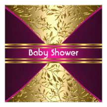 Gold and Pink Baby Shower Invitation