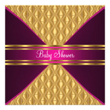 Gold and Pink Baby Shower Invitation