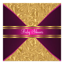 Gold and Pink Baby Shower Invitation