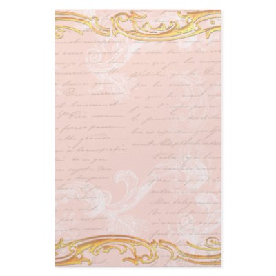 Gold and pink French Script Stationery by greerdesign