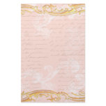 Gold and pink French Script Stationery