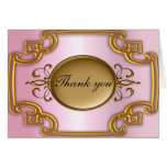 Gold and Pink Thank you Card Add your own text