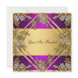 Gold and Purple Any Party Invitation Gold Purple