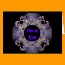 Gold and Purple Double Rectangle Fractal Art cards