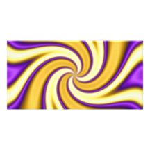 gold and purple spiralling abstract photo greeting card