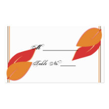 Gold and Rust Fall Leaf Wedding Place Cards Business Card