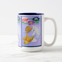 Gold and Silver Koi with Lilies  Mugs mugs
